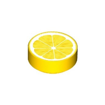 Lemon slice printed on Lego® Brick 1x1