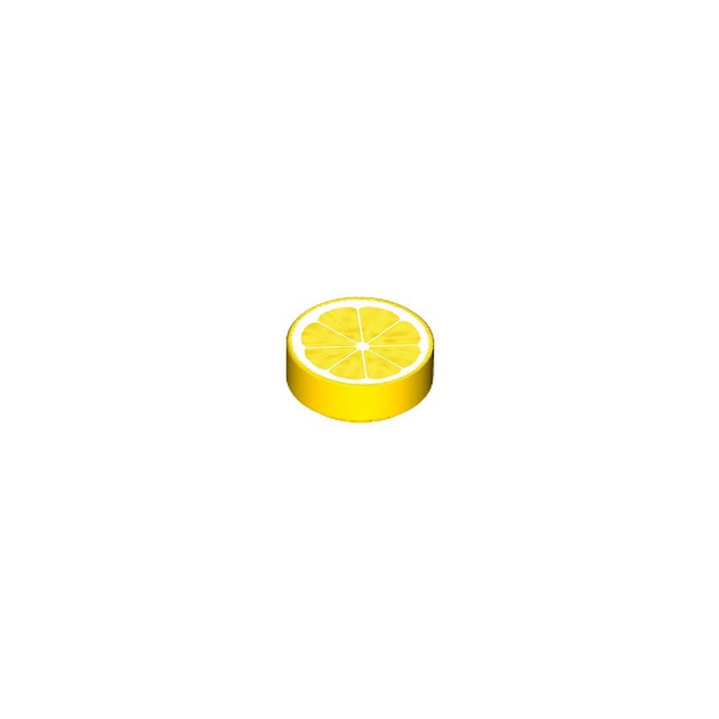 Zitronenscheibe gedruckt auf Lego® Stein 1x1