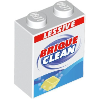 "Brique Clean" laundry barrel printed on Lego® Brick 1X2X2