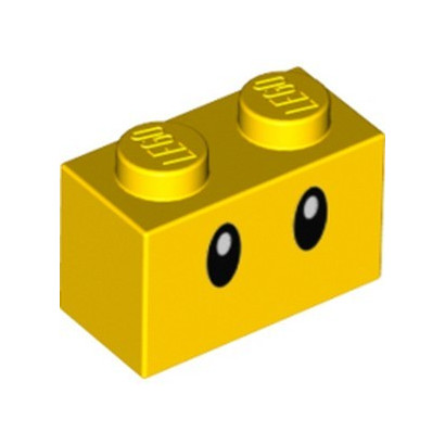 LEGO 6334678 BRIQUE 1X2, IMPRIME - JAUNE