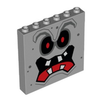 LEGO 6308987 WALL 1X6X5 PRINTED - MEDIUM STONE GREY
