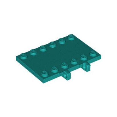 LEGO 6317531 PLATE 4X6 W/V STUB - BRIGHT BLUEGREEN