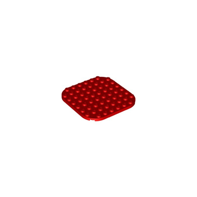 LEGO 6317542 PLATE 8X8 1/3 COINS ARRONDIS - ROUGE