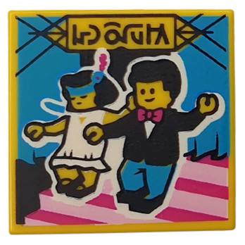 LEGO FLAT TILE 2X2 PRINTED - YELLOW