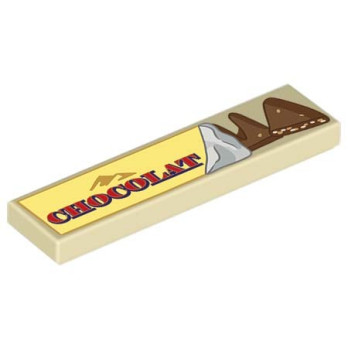 Barre de chocolat imprimée sur Brique Lego® 1X4 - Beige