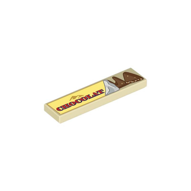 Chocolate bar printed on Lego® Brick 1X4 - Tan