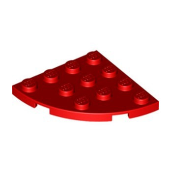 LEGO 6297811 PLATE 4X4, 1/4 CERCLE - ROUGE