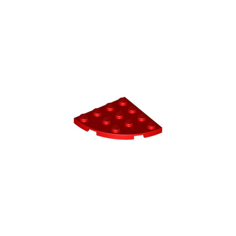LEGO 6297811 PLATE 4X4, 1/4 CERCLE - ROUGE