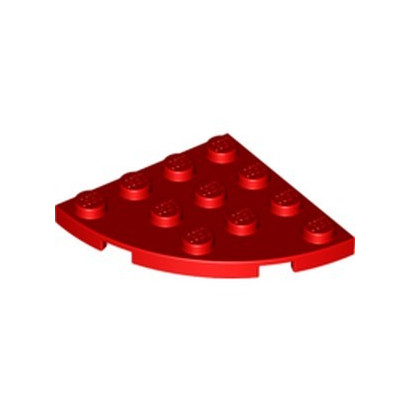 LEGO 6297811 PLATE 4X4, 1/4 CIRCLE - RED