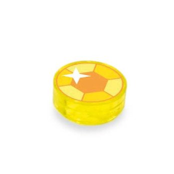 Joya amarilla impresa en ladrillo Lego® 1x1 - Amarillo transparente