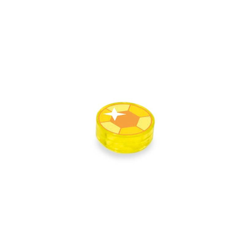 Joyau jaune imprimé sur Brique 1x1 Lego® - Jaune Transparent