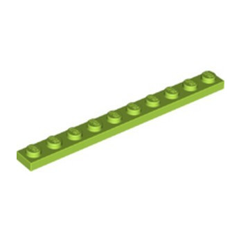 LEGO 6381913 PLATE 1X10 - BRIGHT YELLOWISH GREEN
