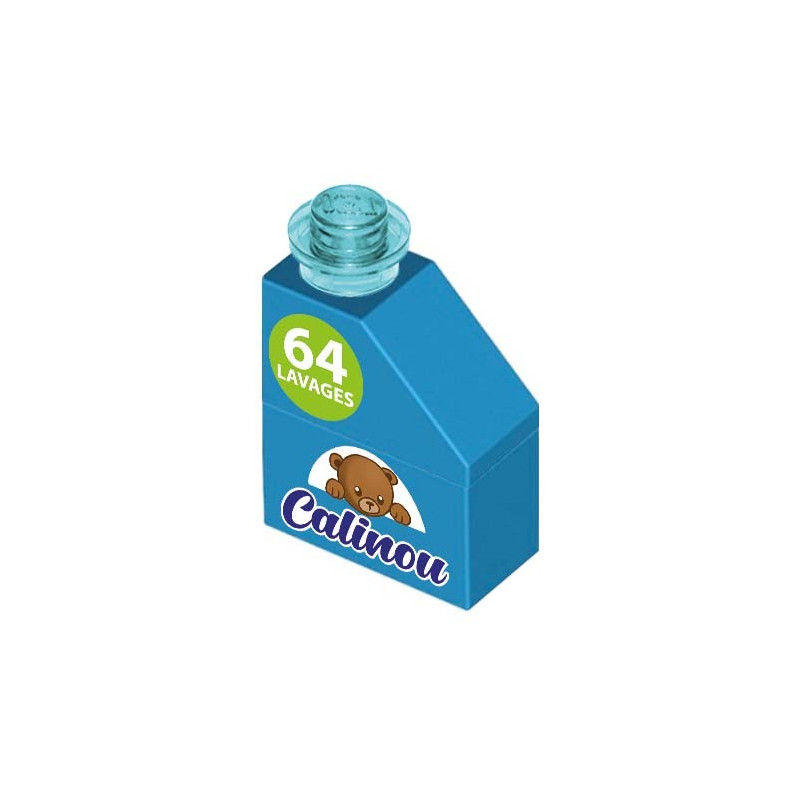 Barile per bucato "Calinou" stampato su Lego® Brick 1X2X1 / 2 - Dark Azur