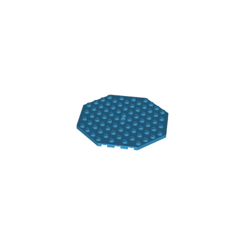 LEGO 6383009 PLATE OCTAGONAL 10X10 W. SNAP - DARK AZUR