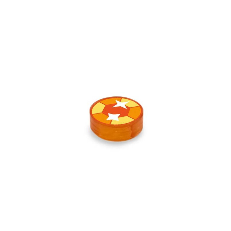 Joyau Orange imprimé sur Brique 1x1 Lego® - Orange Transparent