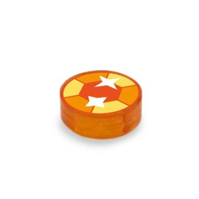 Orange Jewel Printed on 1x1 Lego® Brick - Transparent Orange