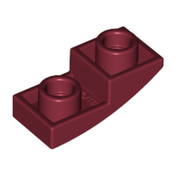 LEGO 6219655 PLATE, W/ HALF BOW, INV. 1X2X2/3 - NEW DARK RED