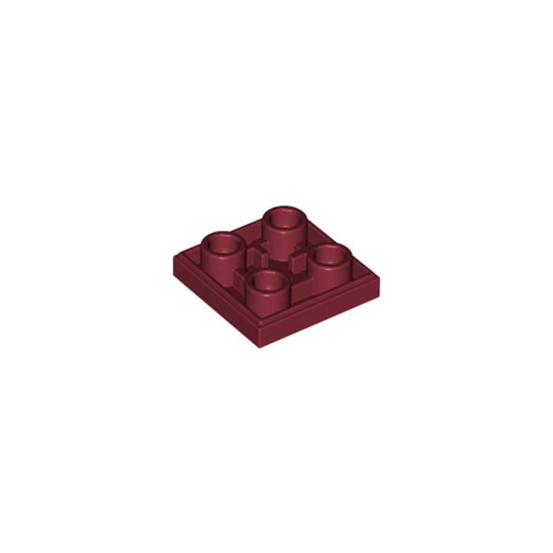 LEGO 6296962 FLAT TILE 2X2 INV. - NEW DARK RED