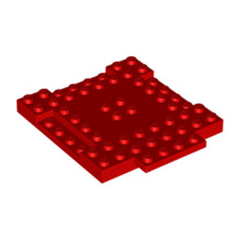 LEGO 6384668 PLATE 8X8X6,4, 3 CUT OUT, 1 WING - RED