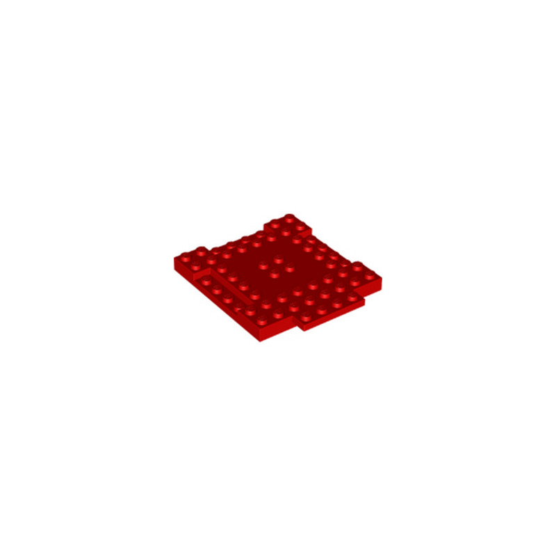 LEGO 6384668 PLATE 8X8X6,4, 3 CUT OUT, 1 WING - RED