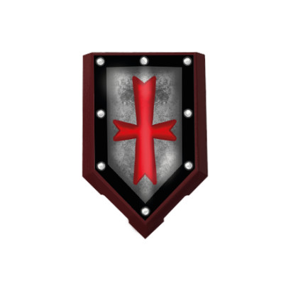 Templar Shield printed on Brick 2X3 Cut Angles Lego® - New Dark Red