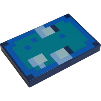 LEGO 6385123 PLATE LISSE 2X3 IMPRIME MINECRAFT - EARTH BLUE
