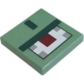 LEGO 6299729 FLAT TILE 2X3 INV. PRINTED MINECRAFT - SAND GREEN