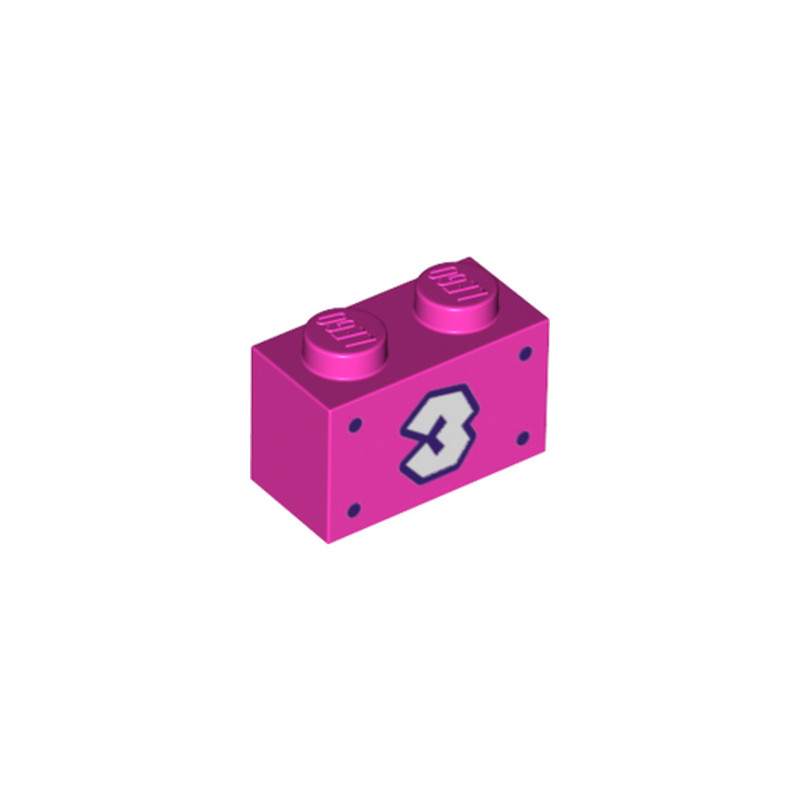 LEGO 6382053 BRIQUE 1X2 IMPRIMEE SUPER MARIO - ROSE