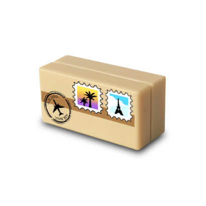 Paquete pequeño impreso en ladrillo Lego® 1X2 - Tan