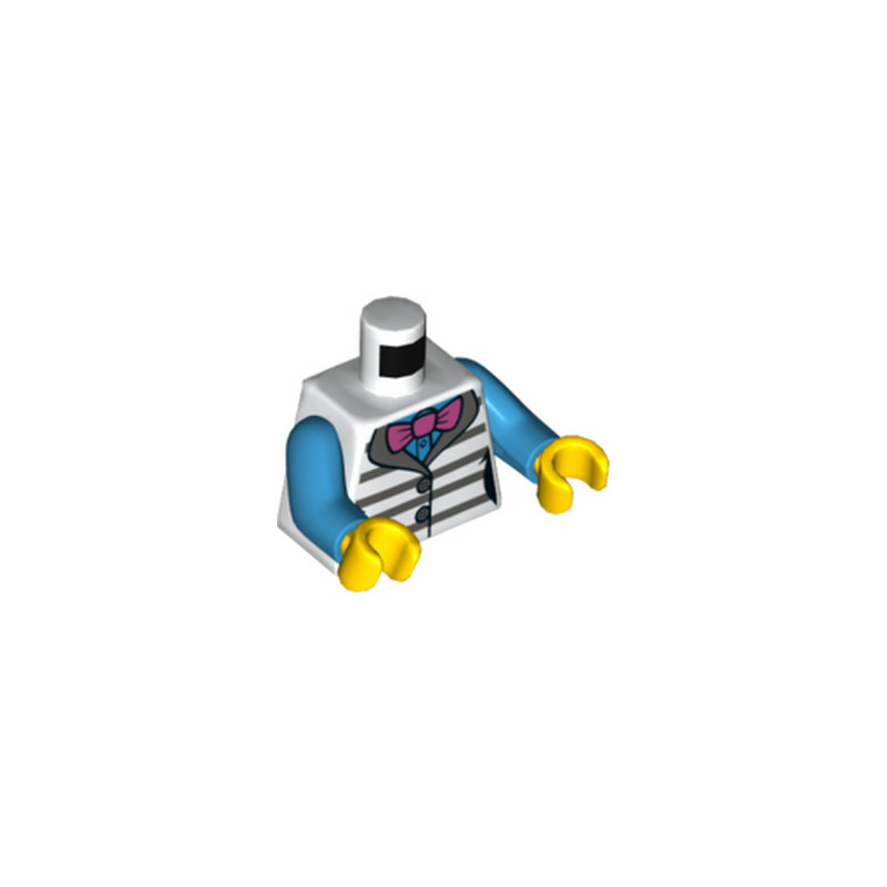 LEGO 6388463 TORSE IMPRIME - BLANC / DARK AZUR