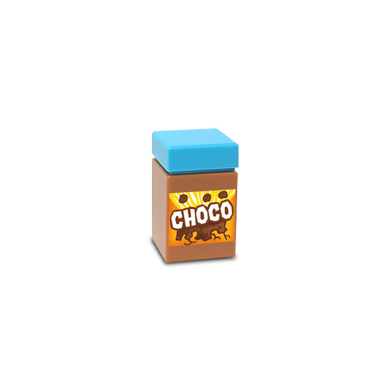 Box of Chocolate powder printed on Lego® brick 1X1 - Medium Nougat