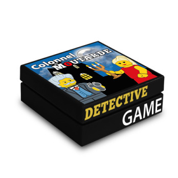 "Colonel Moutarde" game box printed on 2X2 Lego® brick - Black