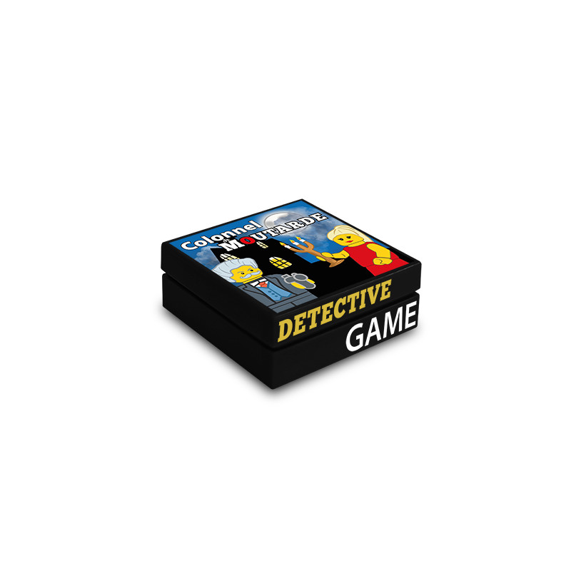 Scatola da gioco "Colonnel Moutarde" stampata su mattoncino Lego® 2X2 - Nero