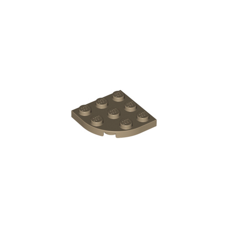 LEGO 6368432 PLATE 3X3, 1/4 CIRCLE - SAND YELLOW