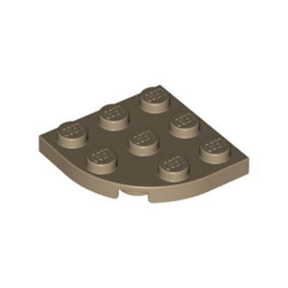 LEGO 6368432 PLATE 3X3, 1/4 CIRCLE - SAND YELLOW