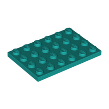 LEGO 6365027 PLATE 4X6 - BRIGHT BLUEGREEN