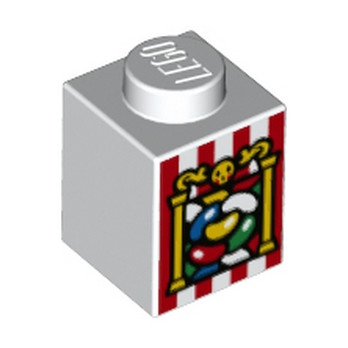 LEGO 6381953 BRICK 1X1 PRINTED - WHITE