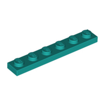 LEGO 6291782 PLATE 1X6 - BRIGHT BLUEGREEN