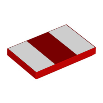 LEGO 6393695 FLAT TILE 2X3 PRINTED - RED