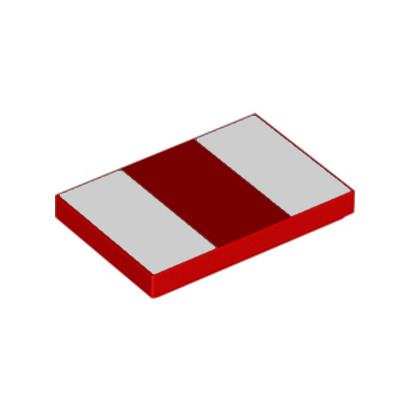 LEGO 6393695 FLAT TILE 2X3 PRINTED - RED