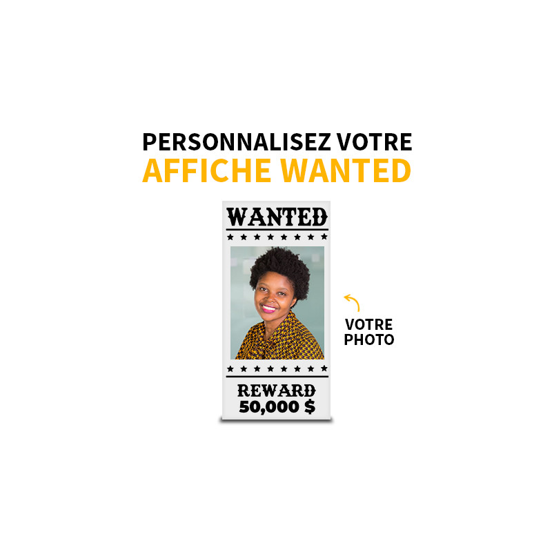 Pannello "Wanted" personalizzabile stampato su Lego® Brick 2X4 - bianco