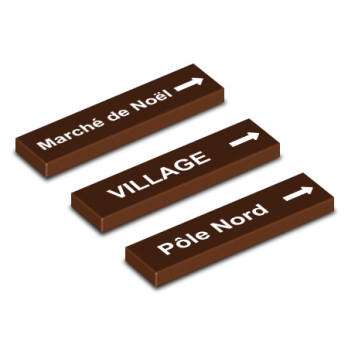 Panneau direction Droite personnalisé imprimée sur Brique Lego® 1X4 - Reddish brown