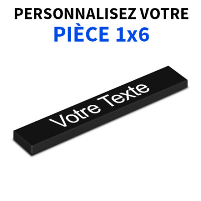 Ladrillo plano liso 1X6 para personalizar - Impreso en ladrillo Lego® negro