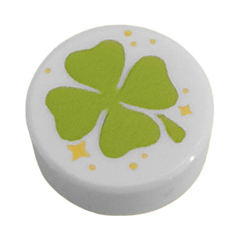 LEGO 35381 PLATE 1X1 ROUND PRINTED CLOVER - WHITE