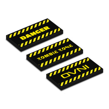 Señal de peligro personalizable impresa en ladrillo Lego® 2X4 - Marrón rojizo