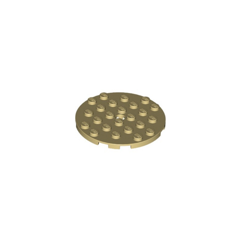 LEGO 6093862 PLATE 6X6 ROUND WITH TUBE SNAP - TAN