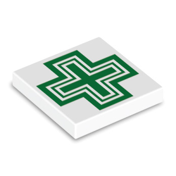 Enseigne Pharmacie imprimée sur Brique Lego® 2X2 - Blanc
