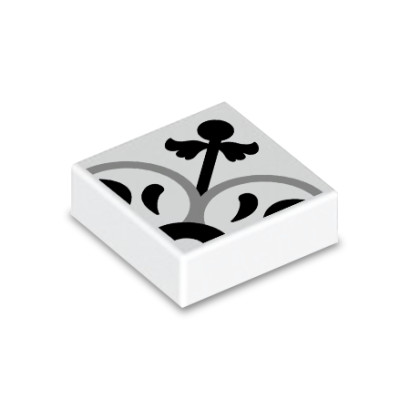 Cemento nero e grigio stampato su mattoncino Lego® 1X1 - Bianco