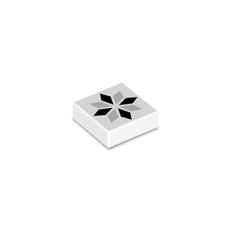 Carrelage / Faïence Noir et gris imprimé sur Brique Lego® 1X1 - Blanc