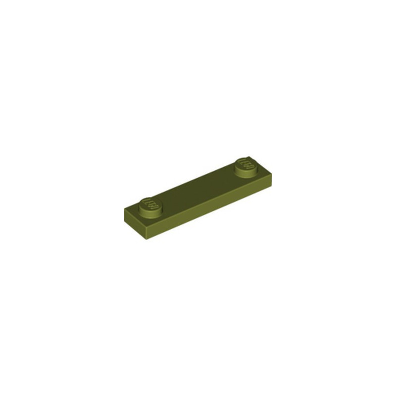 LEGO 6024727 PLATE 1X4 W. 2 KNOBS - OLIVE GREEN